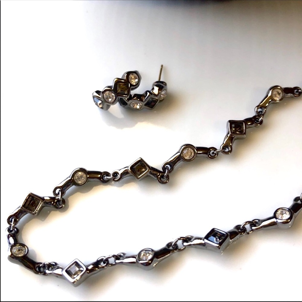 Swarovski Grey Crystal Necklace & Earrings